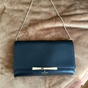 Kate Spade Black Clutch with Gold Accent
